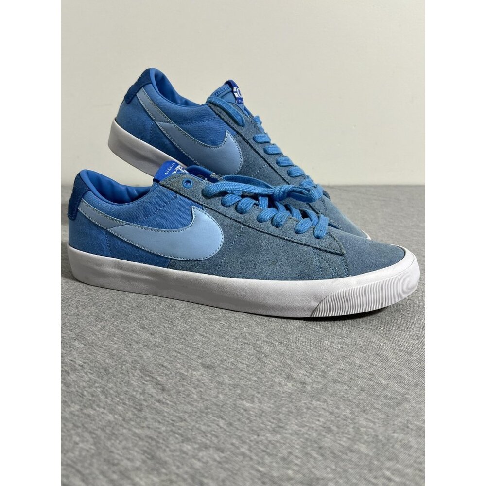 Nike SB Blazer Low‎ GT Shoes Mens Size 13 Blue Suede Grant Taylor DC7695-400